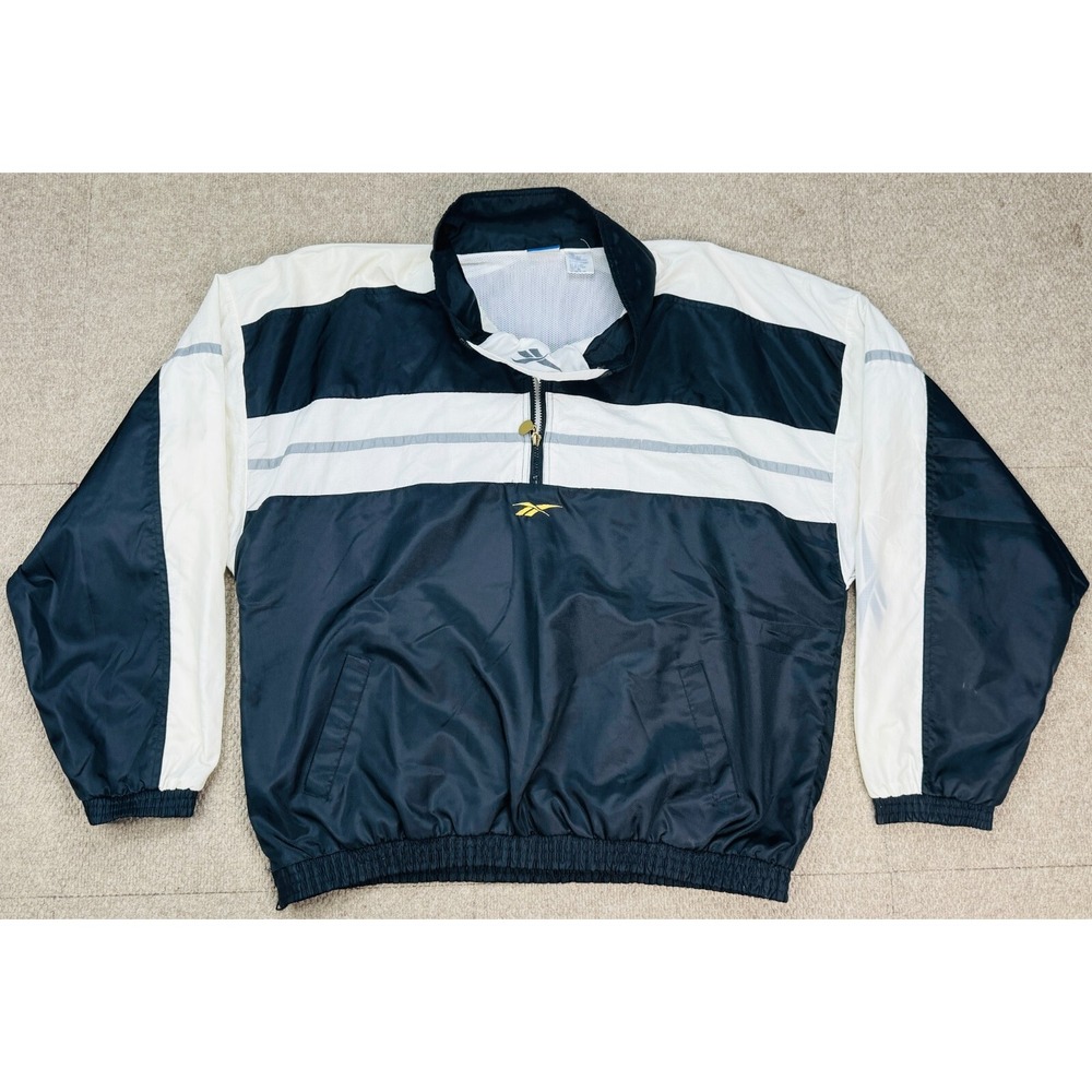 Reebok I3 Allen Iverson Vintage Full Zip Long Sleeve Windbreaker Jacket Size XL‎